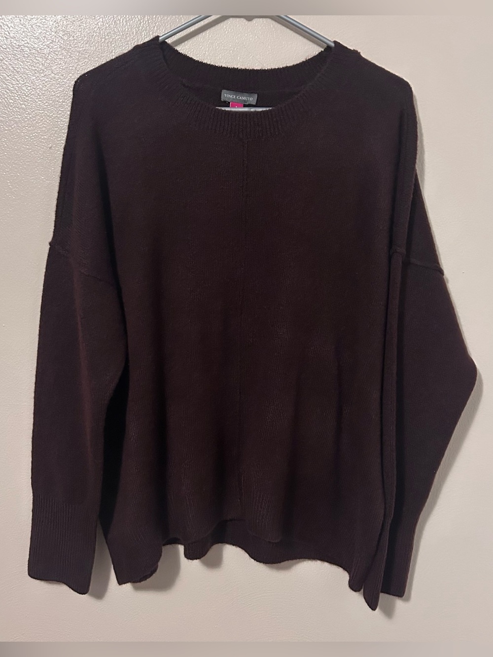 Vince Camuto Woman’s Chocolate Brown Crewneck Sweater